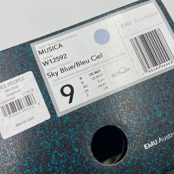 EMU X Free People Musica Sheepskin Slippers Sky Blue - Picture 11 of 11